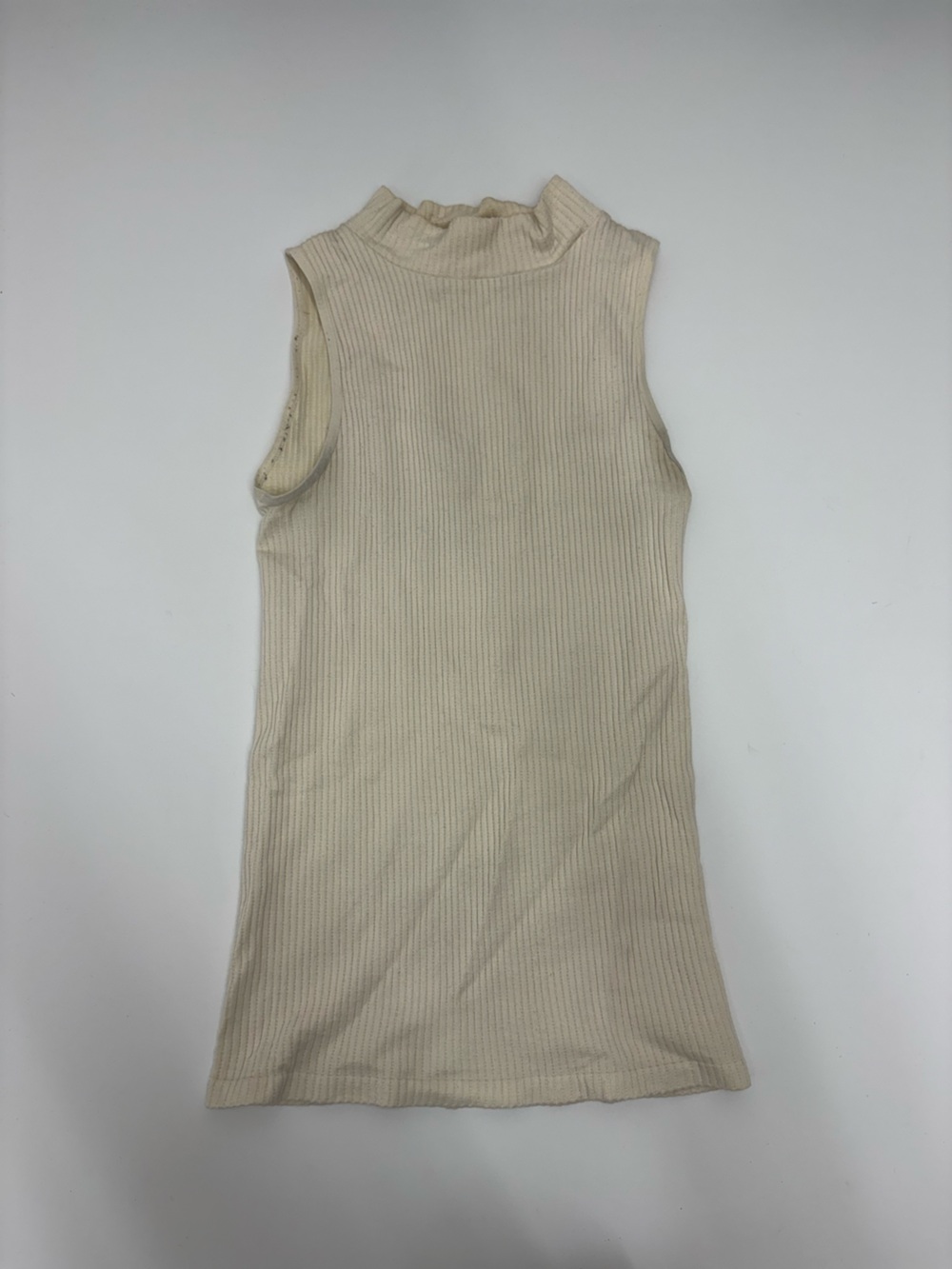 Free People Waffle-Knit Crewneck Tank in Off-White